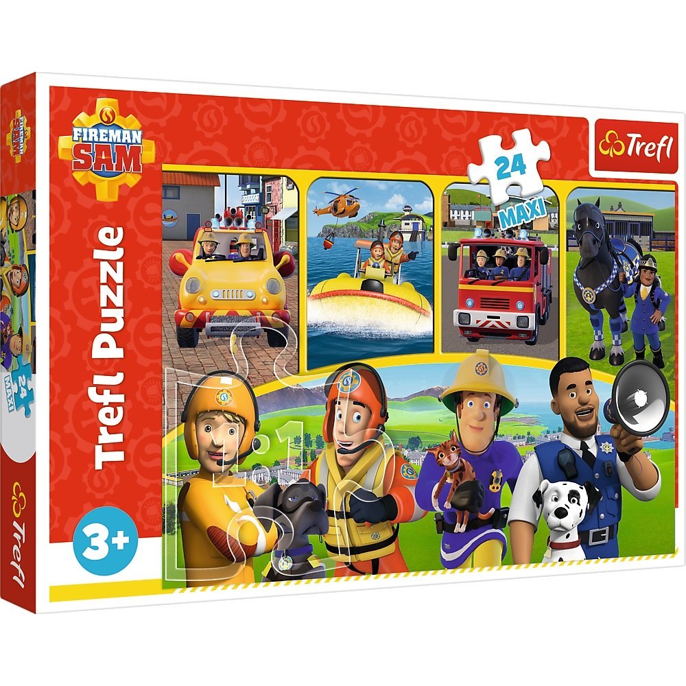 PUZZLE 24 PIECES MAXI FIREMAN SAM AND FRIENDS TREFL 14356 TREF TREFL